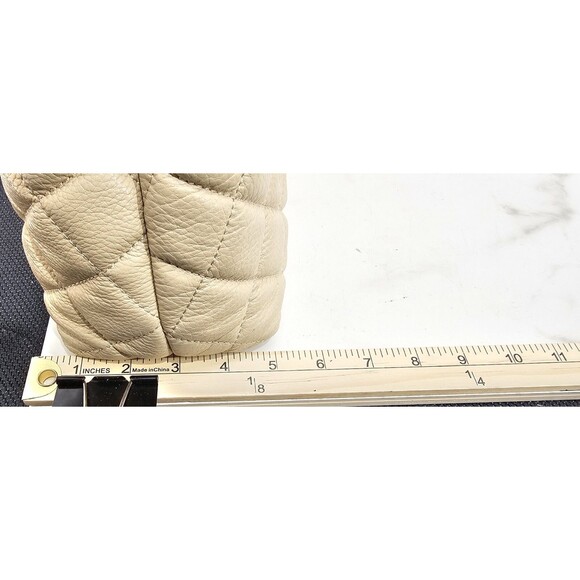 Kate Spade Purse Quilted Leather Chain Straps Gold Coast Maryanne Satchel Beige - Picture 15 of 16